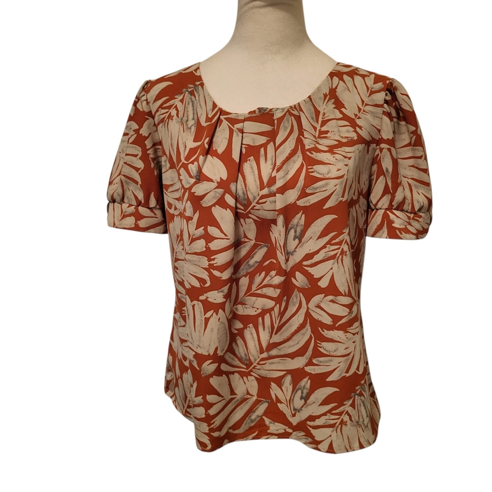 Blanche Fern Design Blouse sz S